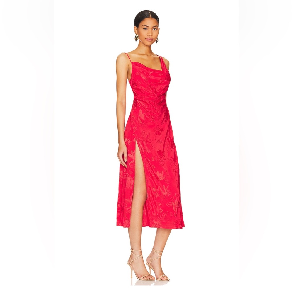 For Love & Lemons Ilana Midi Dress in Red / Size S - Picture 2 of 6